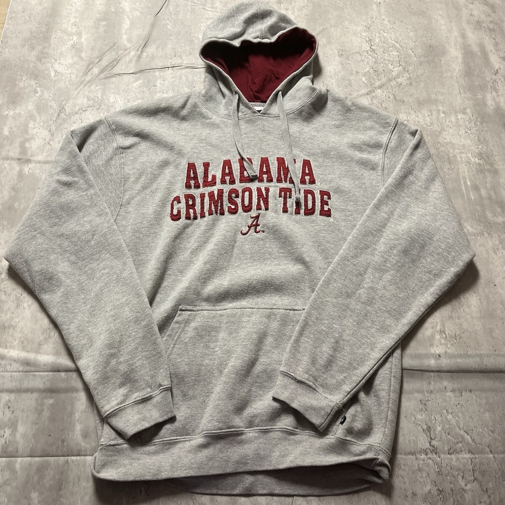Alabama Crimson Tide Pullover Hoodie Men's Large Gray/Red J-America Brand Cp